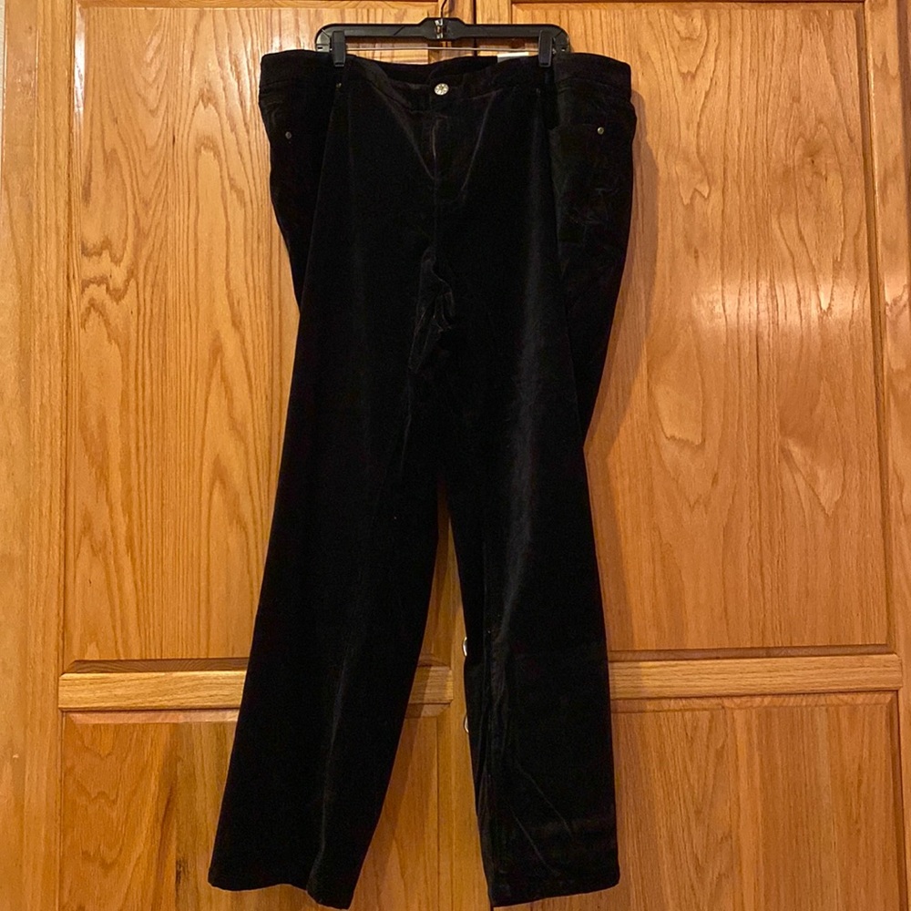Sz 26 black velour pants NWT Lane Bryant velvet jeans plus size pants